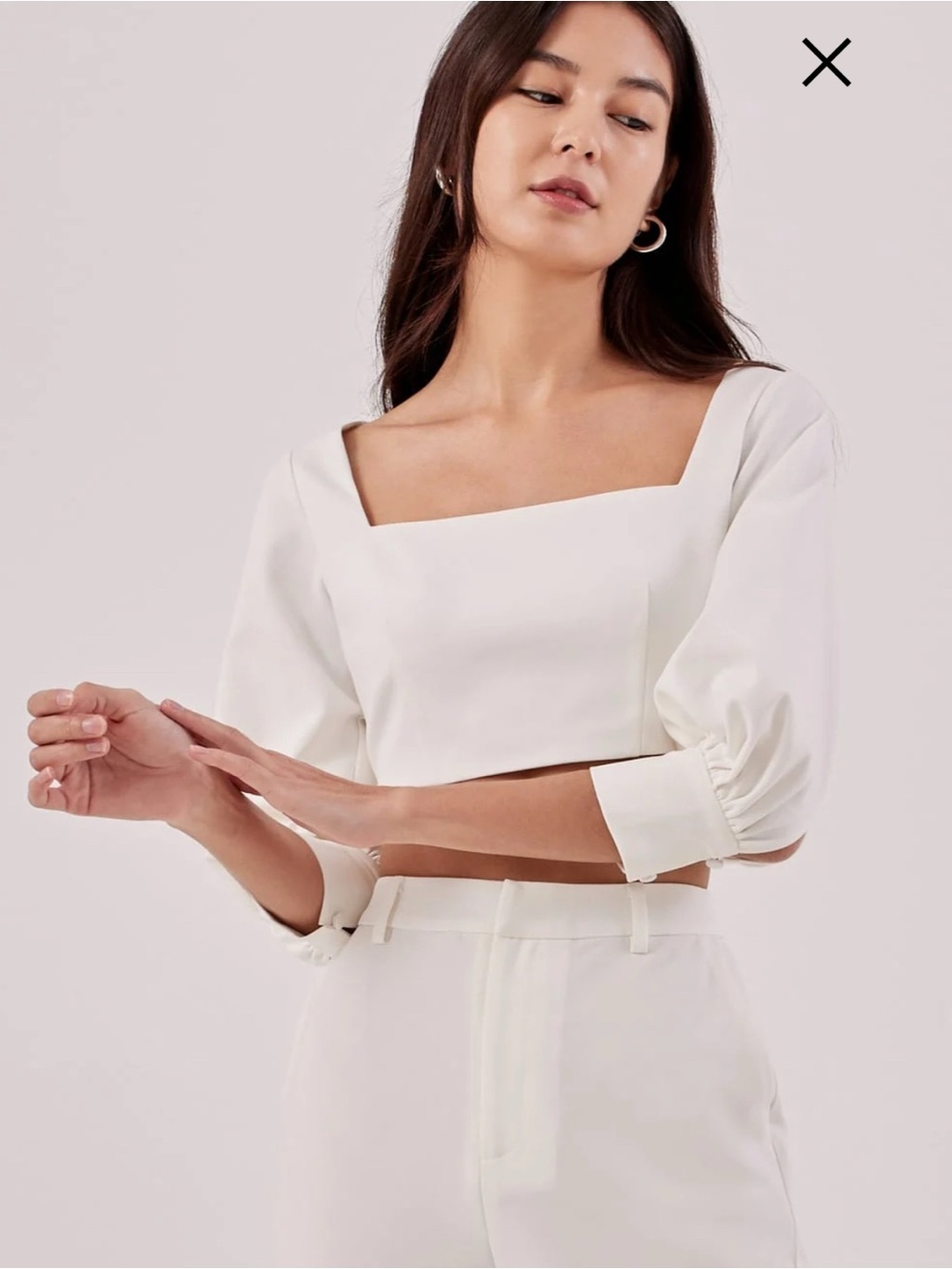 Love Bonito Leana Square Neck Puff Sleeve Top